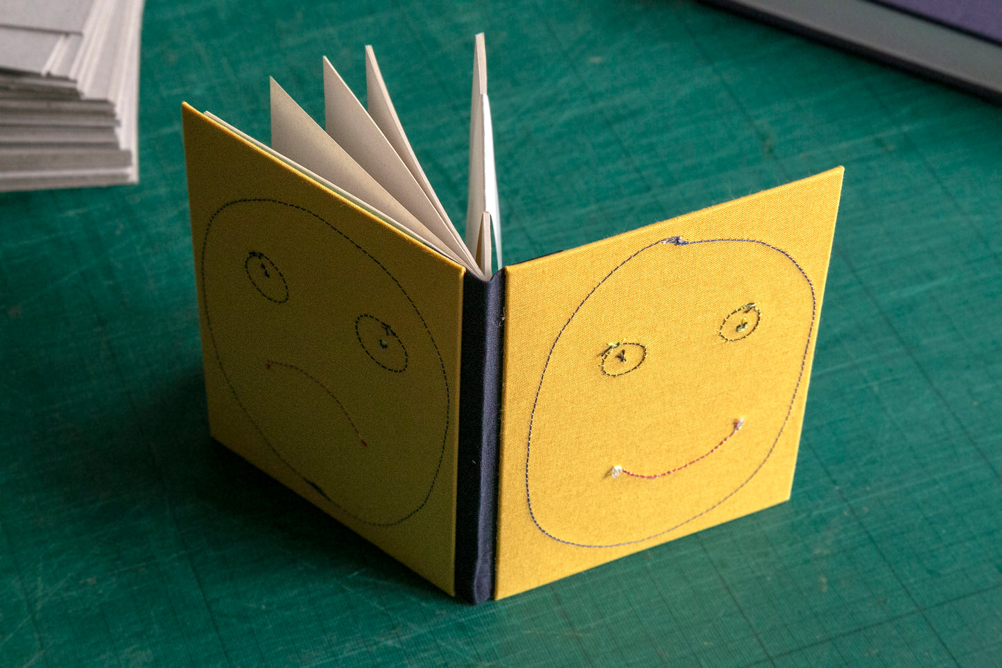 Sometimes happy sometimes sad - one of a kind hand made notebook