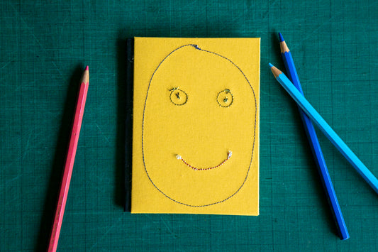 Sometimes happy sometimes sad - one of a kind hand made notebook